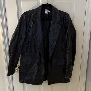 Princess Polly Faux Leather Black Blazer